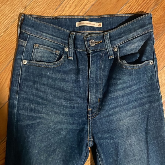 Levi mile high rise super skinny denim jeans 25 - Picture 2 of 4